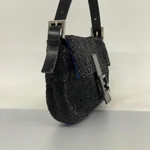 Fendi Bucket Mamma Handbag Black Beaded